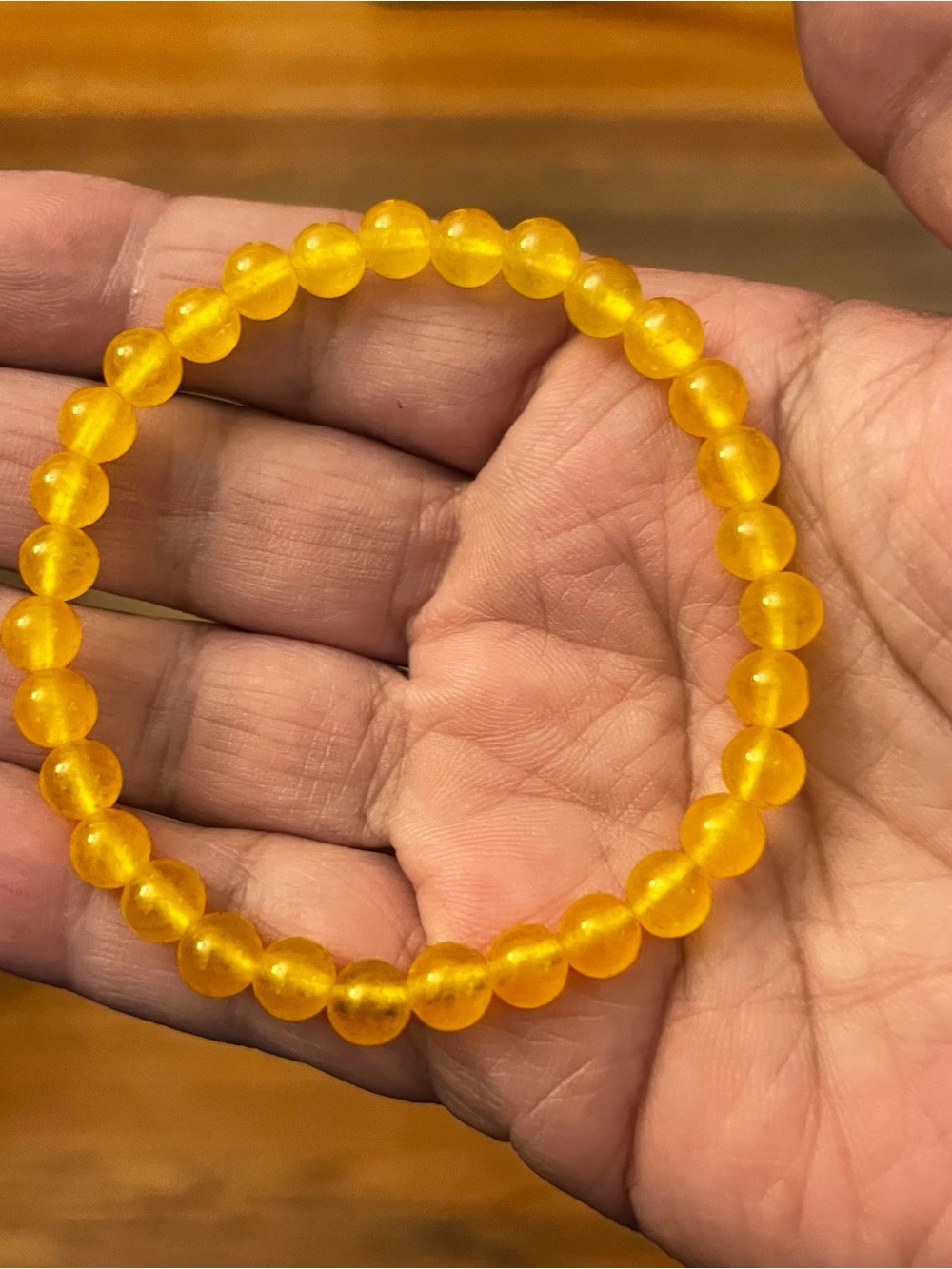 Yellow Jade Beaded Stretch Bracelet - Women Jewelry